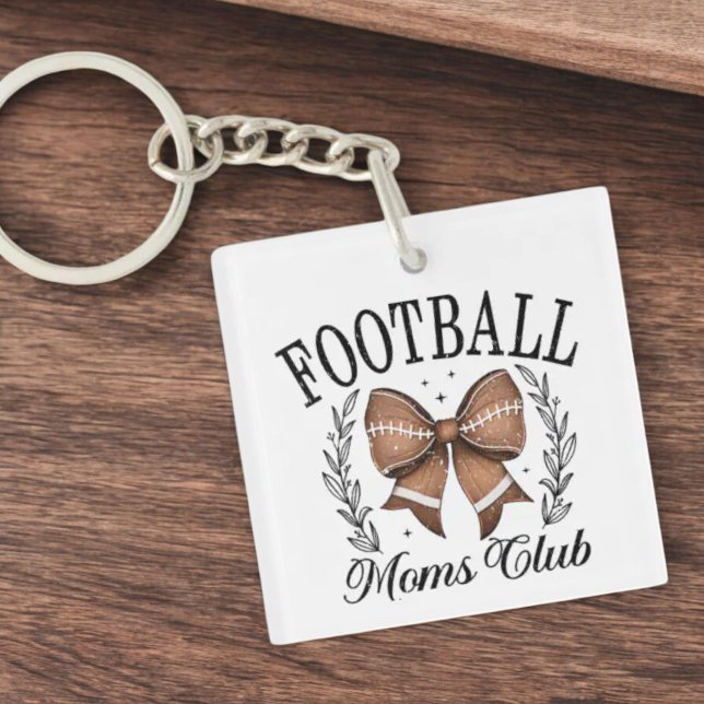 Coquette Game Day Football Moms Club Keychain (Creator Uploaded)
