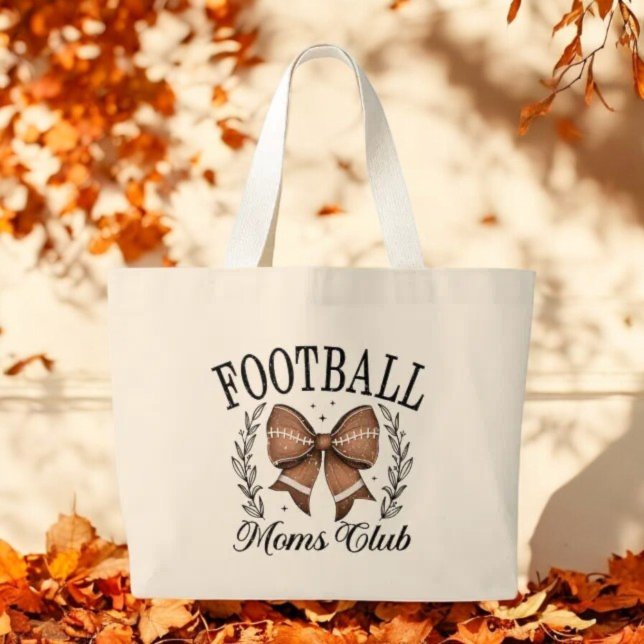 Coquette Game Day Football Moms Club Large Tote Bag (Creator Uploaded)