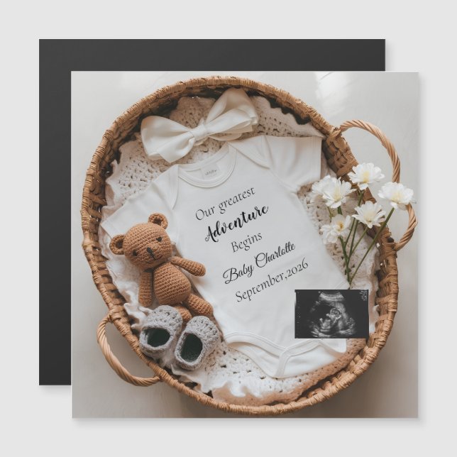 Coquette Gender Neutral Pregnancy Announcement  (Front/Back)