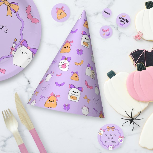 Coquette Ghost Halloween Birthday Party Hat (Creator Uploaded)