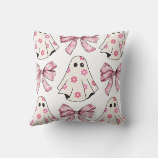 Coquette Ghost Pink Halloween Feminine Pillow Fall