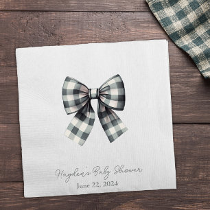 Coquette Gingham Bow Personalized Napkin