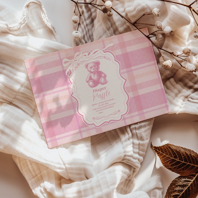 Coquette Gingham French Teddy Diapper Raffle Enclosure Card (Creator Uploaded)