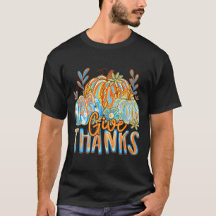 Coquette Give Thanks Christian Thanksgiving Floral T-Shirt