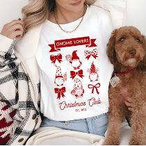 Coquette Gnome Lovers Christmas Club - Red | White Tri-Blend Shirt