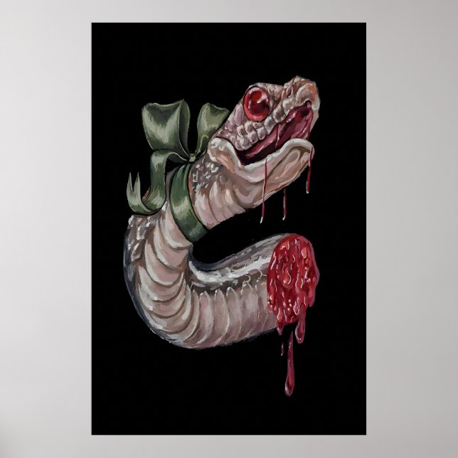 Coquette Gothic Snake with Bow - 5x7inch to 8x10 Poster (Front)