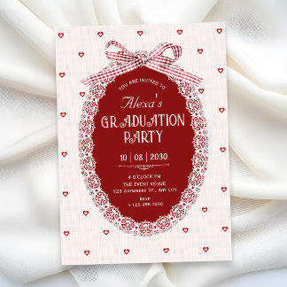 Coquette graduation invitation