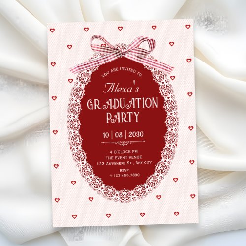Coquette graduation invitation