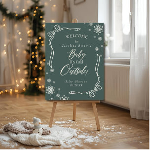 Coquette Green Baby its Cold outside baby shower Foam Board