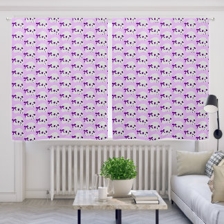 coquette halloween cute bow skull blackout curtains