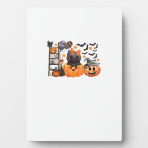 Coquette Halloween Cute Cat Bows Pumpkin Spooky Se Plaque