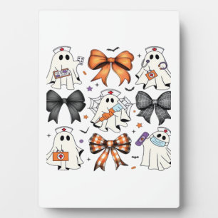 Coquette Halloween Ghost Nurse Classic T-Shirt Plaque