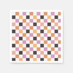 Coquette Halloween Party Checkerboard Checkered Napkins