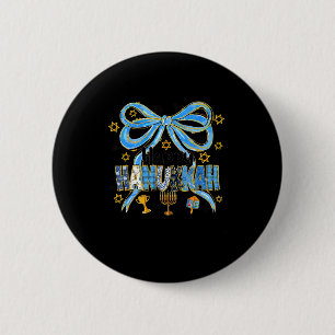 Coquette Hanukkah Bow Jewish Bow Menorah Bow Women Button