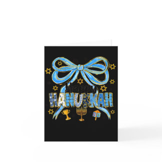 Coquette Hanukkah Bow Jewish Bow Menorah Bow Women Card