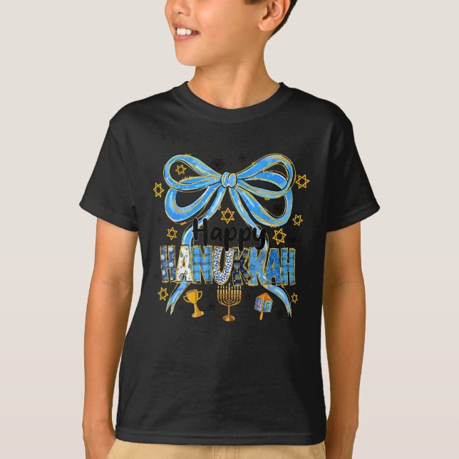 Coquette Hanukkah Bow Jewish Bow Menorah Bow Women T-Shirt (Front)