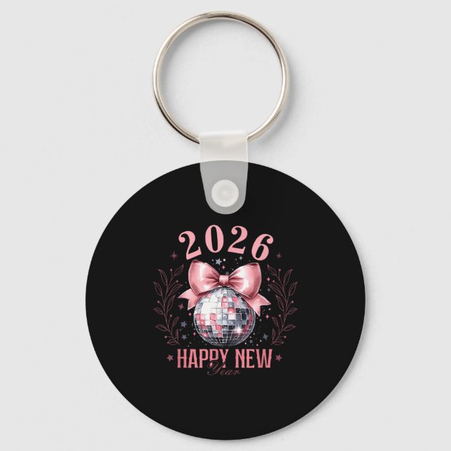 Coquette Happy New Year Party 2026 Family Women Gi Keychain (Front)