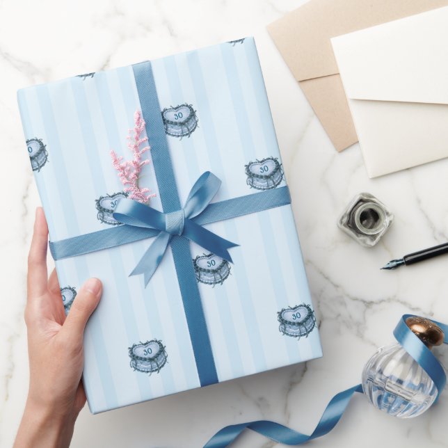 Coquette Heart Birthday Cake Wrapping Paper (Gifting)