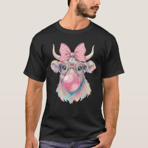 Coquette Highland Cow Bubblegum T-Shirt