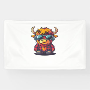 Coquette Highland Cow Bubblegum Tshirt Design, Hol Banner