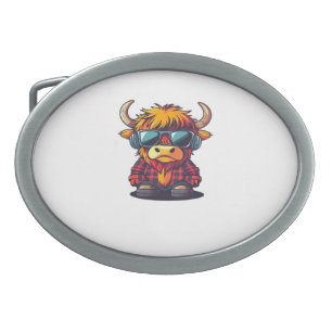 Coquette Highland Cow Bubblegum Tshirt Design, Hol Belt Buckle