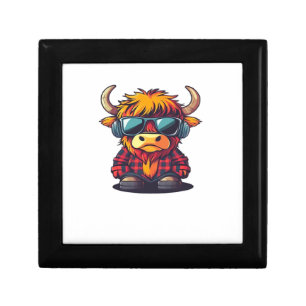Coquette Highland Cow Bubblegum Tshirt Design, Hol Gift Box