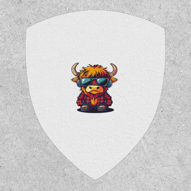 Coquette Highland Cow Bubblegum Tshirt Design, Hol Patch (Front)