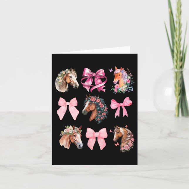 Coquette Horse Riding Wildflowers Equestrian Horse Card (Front)