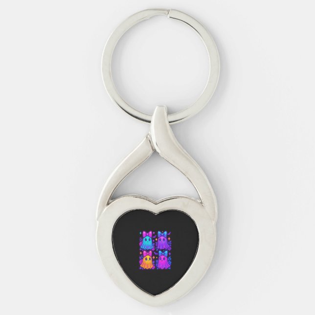 Coquette Iridescent Halloween Keychain (Front)