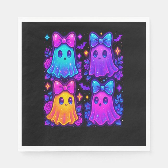 Coquette Iridescent Halloween Napkins (Front)