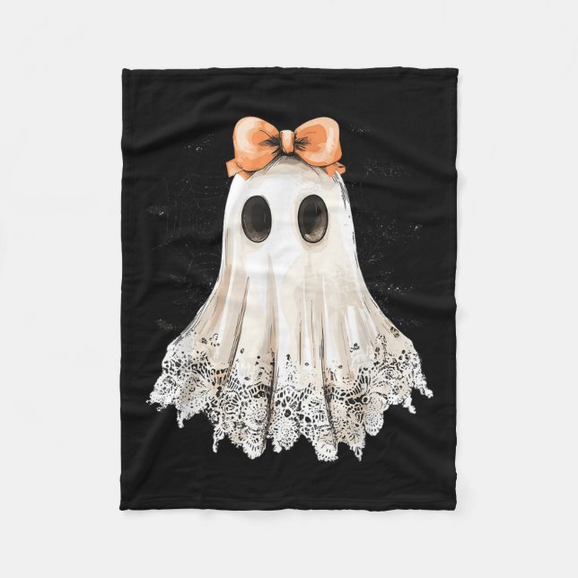 Coquette Lace Ghost Boo In Boojee Halloween Soky S Fleece Blanket (Front)