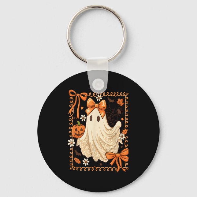 Coquette Lace Ghost Boo In Boojee Halloween Soky S Keychain (Front)