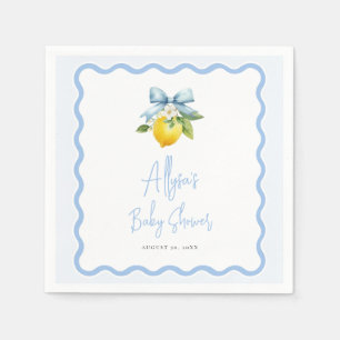 Coquette Lemon Ciao Baby Wavy Border Baby Shower Napkins