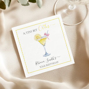 Coquette Lemon Cocktail A Tini Bit Older Birthday Napkins