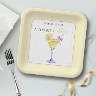 Coquette Lemon Cocktail A Tini Bit Older Birthday Paper Plates