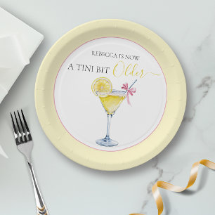 Coquette Lemon Cocktail A Tini Bit Older Birthday Paper Plates