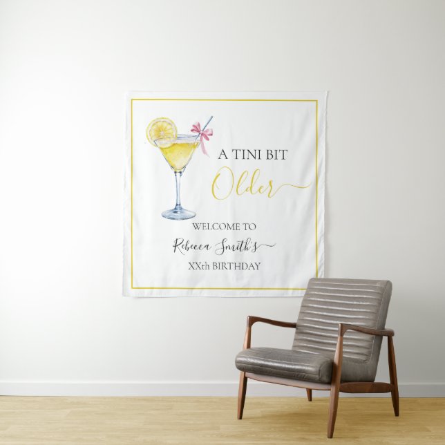 Coquette lemon cocktail A tini bit Older birthday Tapestry (In Situ)