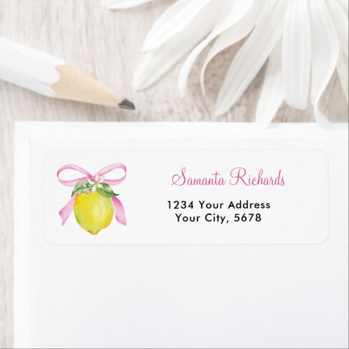 Coquette Lemon Pink Address Label
