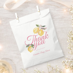 Coquette Lemon Pink Baby Shower Favor Bag