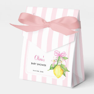 Coquette Lemon Pink Baby Shower Favor Boxes
