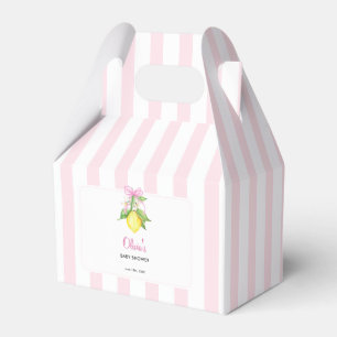 Coquette Lemon Pink Baby Shower Favor Boxes