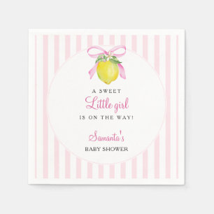 Coquette Lemon Pink Baby Shower Napkins
