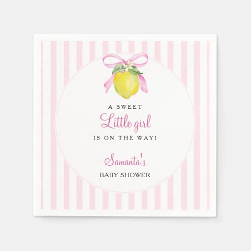 Coquette Lemon Pink Baby Shower Napkins