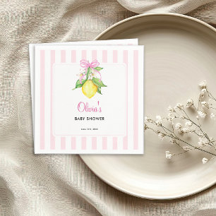 Coquette Lemon Pink Baby Shower Napkins