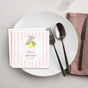 Coquette Lemon Pink Baby Shower Napkins