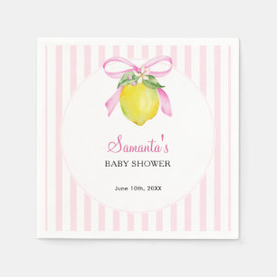 Coquette Lemon Pink Baby Shower Napkins