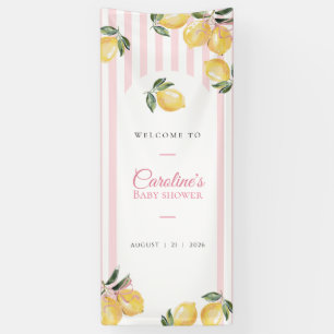 Coquette Lemon Pink Baby Shower WELCOME SIGN