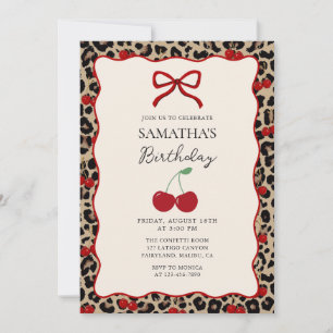Coquette Leopard Cheetah Girl Birthday Invitation