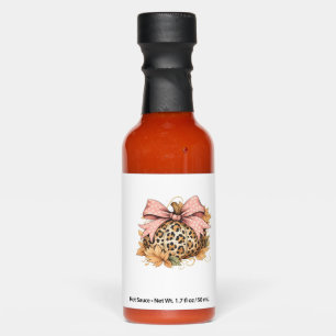Coquette Leopard Pumpkin with Pink Bow – Glam Fall Hot Sauces