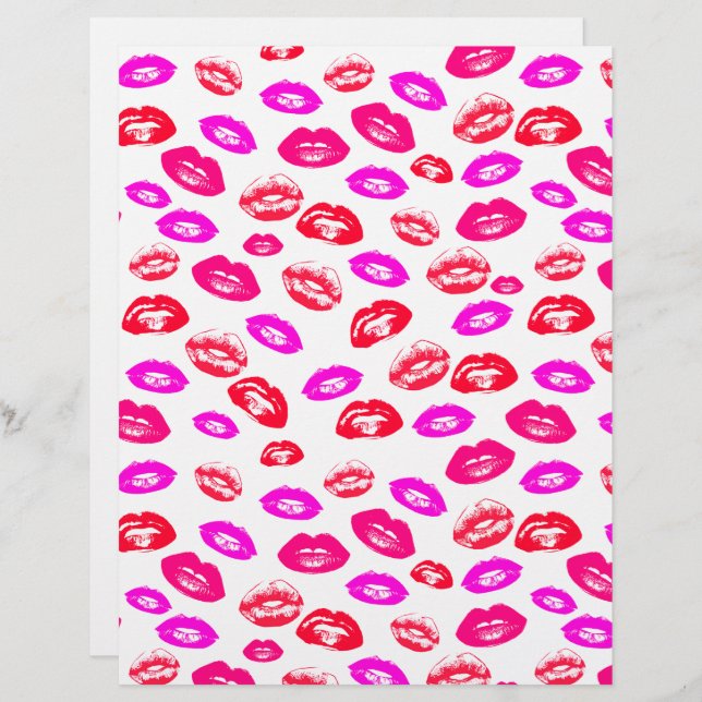 Coquette Lipstick Pattern Cardstock (Front/Back)